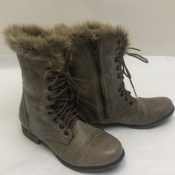 Steve Madden Minkee Boots Leather Fur Boots  New - Picture 2 of 10